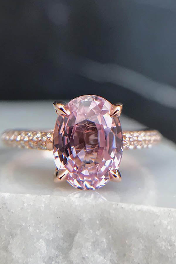 Oval-Cut Pink Sapphire Engagement Ring
