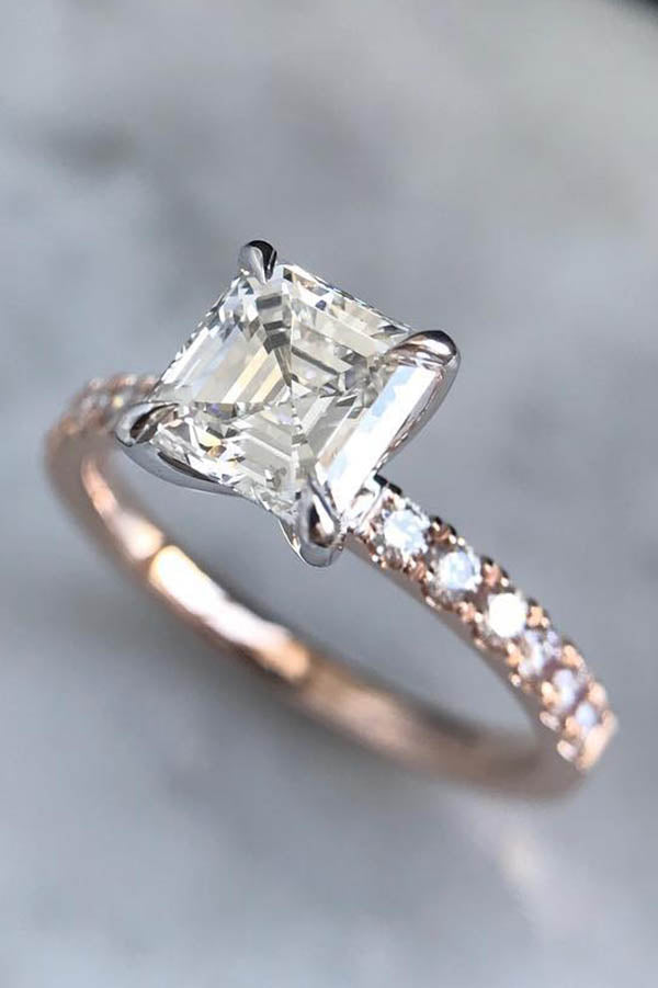 Asscher Cut Diamond Engagement Ring