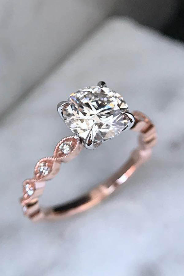 Princess-Cut Engagement Ring with Bezel-Set Band