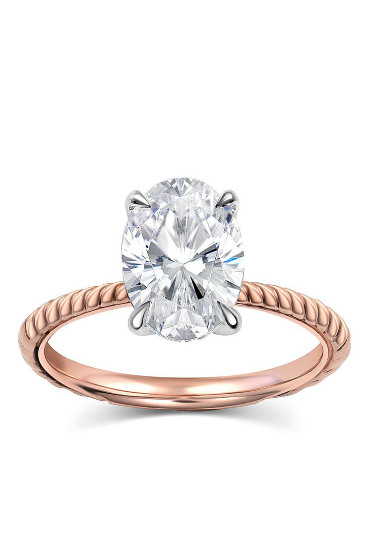 Oval Twisted Engagement Ring