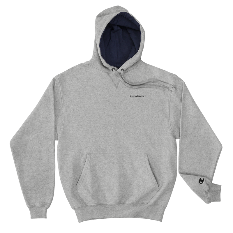Download Buy Growbuds x Champion Grey Embroidered Hoodie at ...