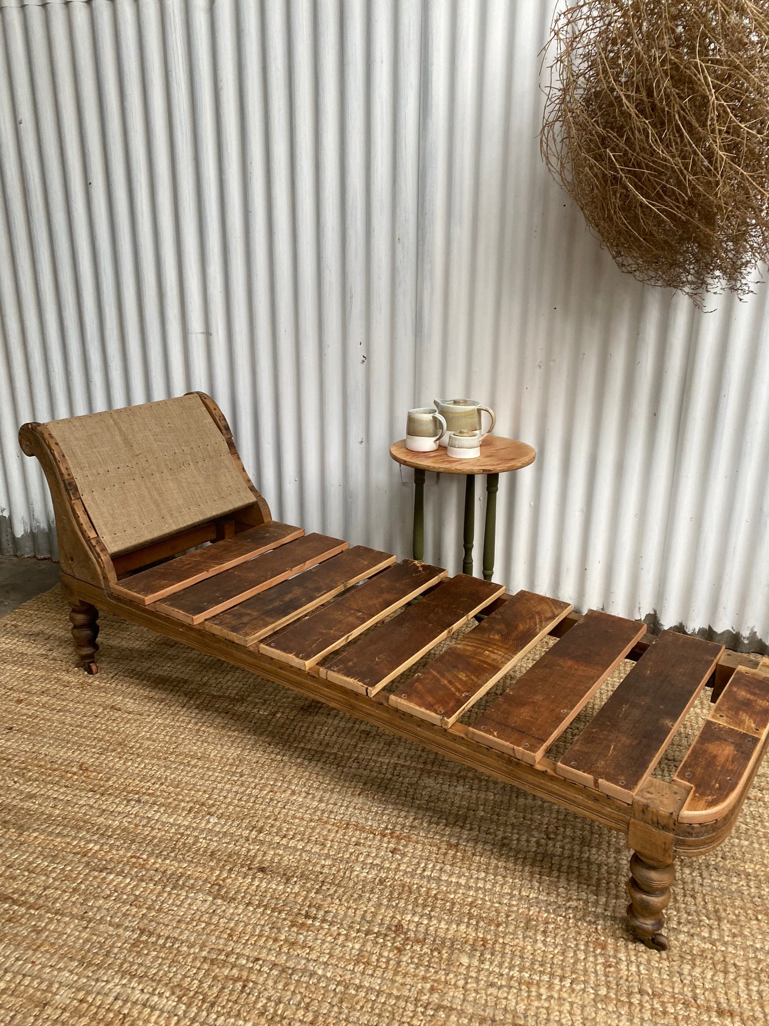 timber chaise lounge