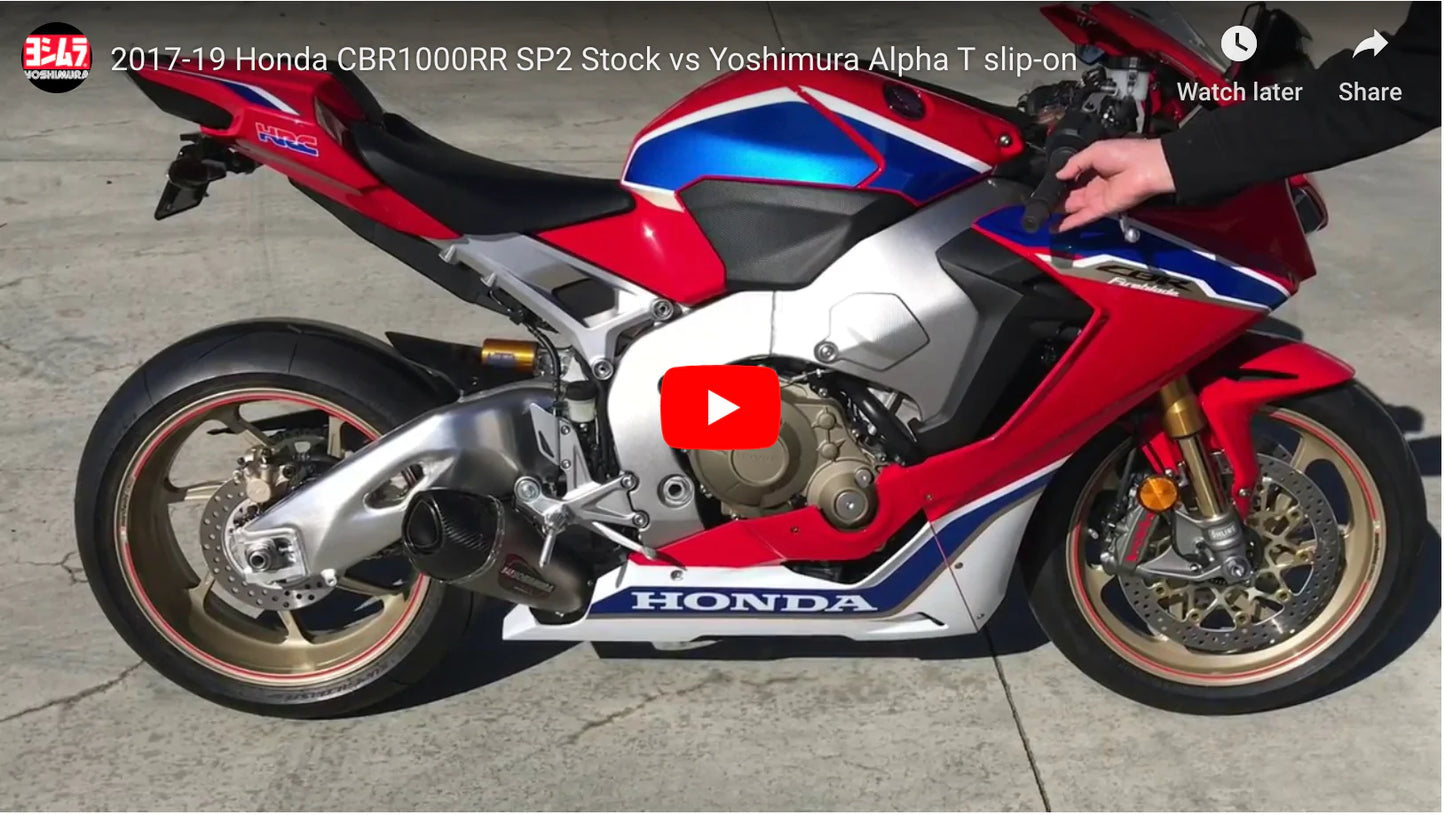 Yoshimura Cbr1000rr/Sp/Sp2 17-22 Alpha T Stainless Slip-On Exhaust, W/ Stainless Muffler 12202bp520