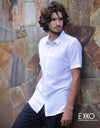 Linen Cotton Short Sleeve Shirt EMSACS0651LCSS1345