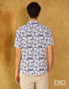 White | Blue Linen Cotton Shirt EMSACS0683LCSS