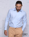 Light Blue Solid Formal Shirt MEFCS002LS011