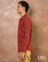 Red | Navy Linen Cotton Shirt EMSACS0682LCLS