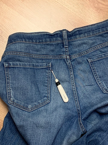 jeans with seam ripper