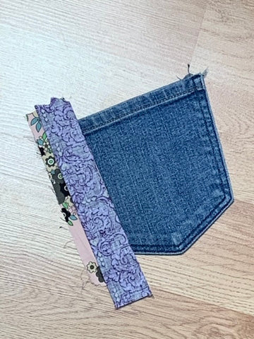 second fabric strip on pocket