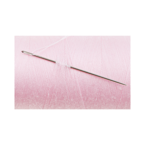 needle with pink thread