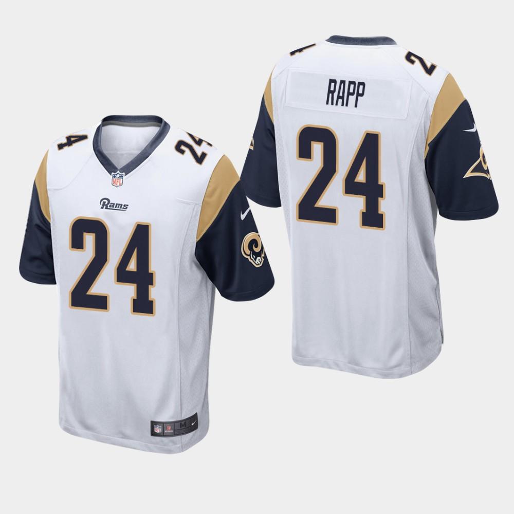 NEW Los Angeles Rams 24 Taylor Rapp 2019 Draft White Football Jersey1