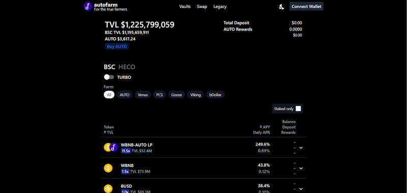autofarm yield optimizer on bsc