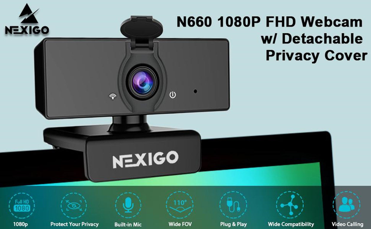 N660 1080P webcam comes with a privacy cover