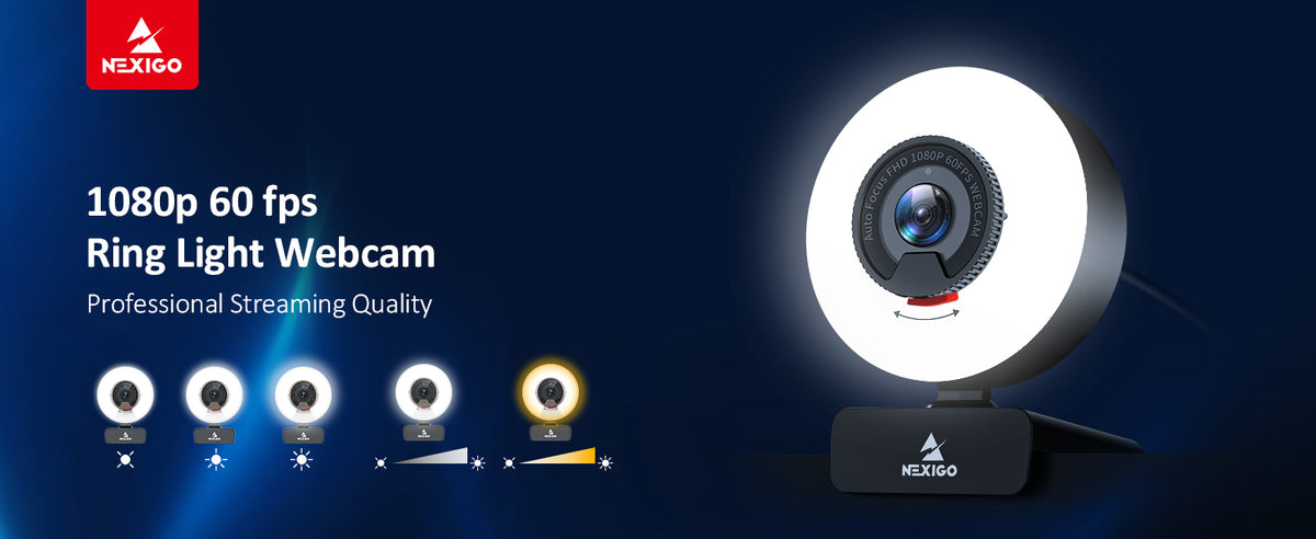 1080p 60fps Ring Light Webcam