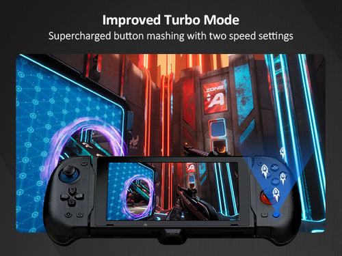 A Switch controller with three adjustable turbo speeds significantly enhances the gaming experience.