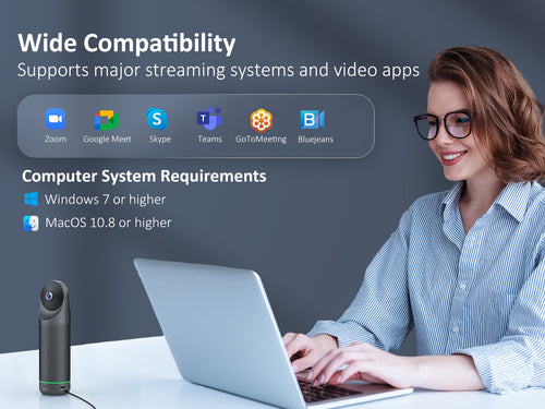 NexiGo Meeting 360 Ultra supports major streaming systems and video Apps.