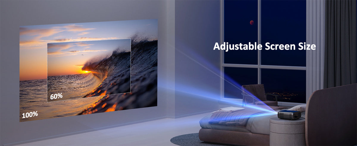 PJ40 allows adjustable projection screen size