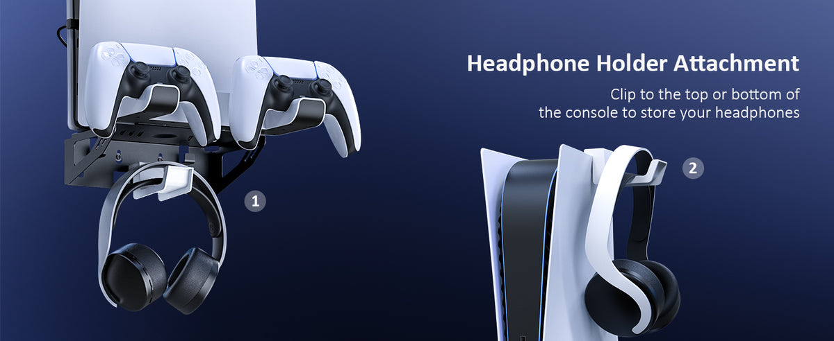 Features Headphone Holder in NexiGo Wall mount kit.