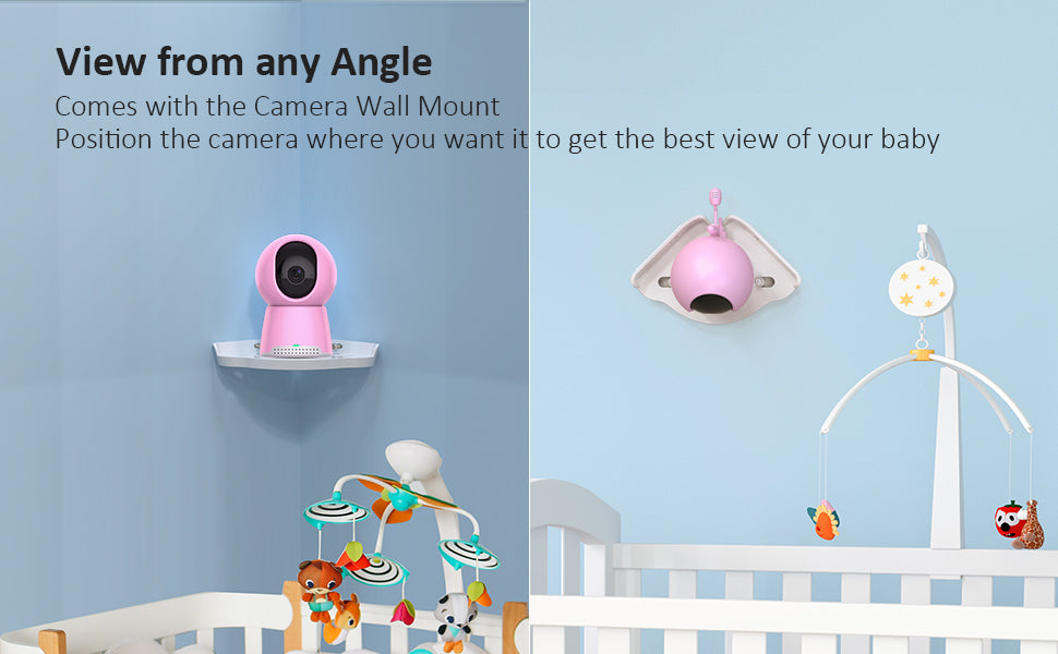 Baby camera with two wall-mount installation options
