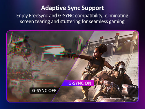 G-SYNC on: seamless, tear-free, and smooth gameplay compared to off.