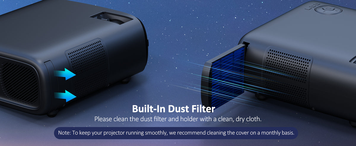 PJ40 Movie Projector Built-In Dust Filter