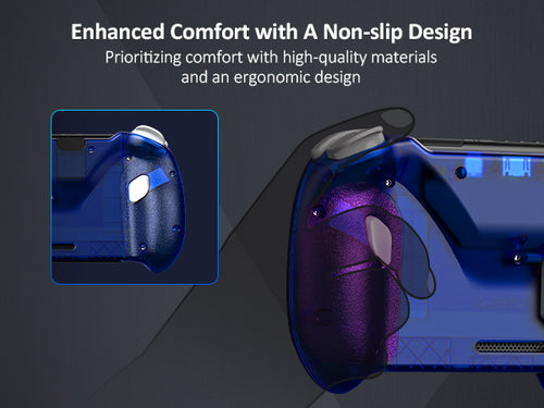 The controller has a special grip design at the handle, providing anti-slip functionality.