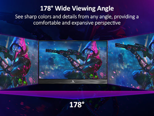 This portable monitor offers a 178° viewing angle.