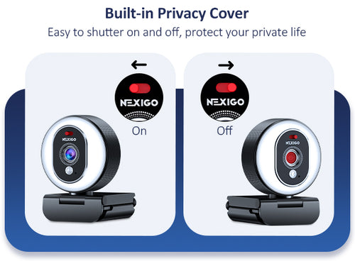 The product features a built-in privacy cover.