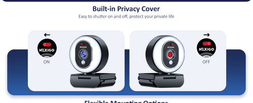 The product features a built-in privacy cover.