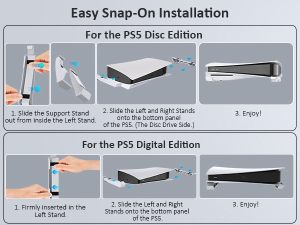 Installation tutorial for NexiGo PS5 horizontal stand.