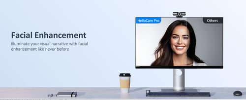 HelloCam pro offers facial enhancement to look your best when chatting online.