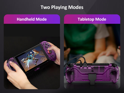 Two playing modes: handheld and tabletop mode.