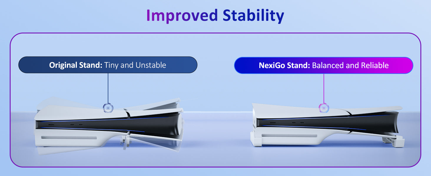 Compared to the original stand, NexiGo's charging dock stand is more stable and secure