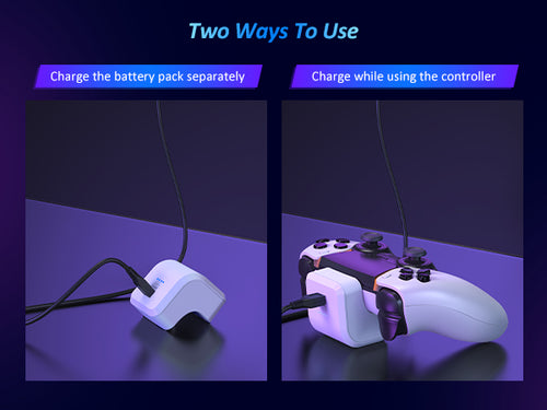 Charge battery pack separately or via controller.