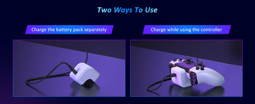 Charge battery pack separately or via controller.