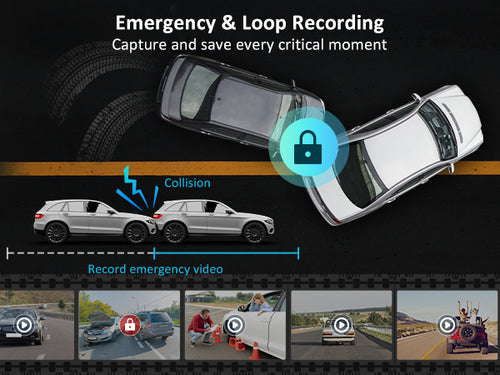 When two cars collide, the D90 Emergency function can automatically save the emergency video.