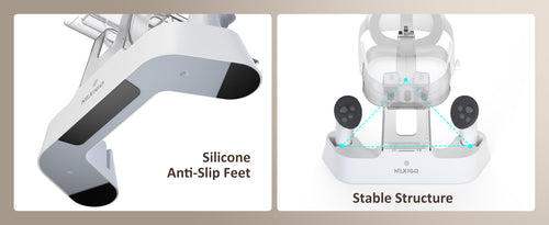 The bottom of the charging dock has a silicone anti-slip design and stable structure.