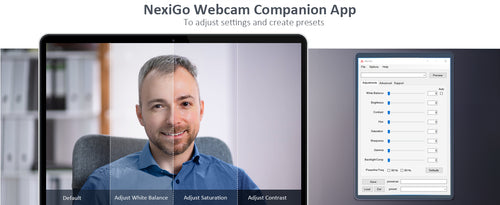 N60 Pro supports adjusting parameters using the NexiGo APP on a computer.