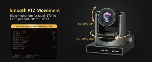 This camera can rotate 170° horizontally (left and right).