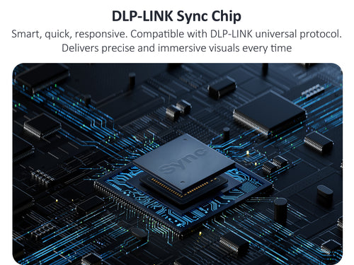 Showcases the built-in DLP-Link Sync chip
