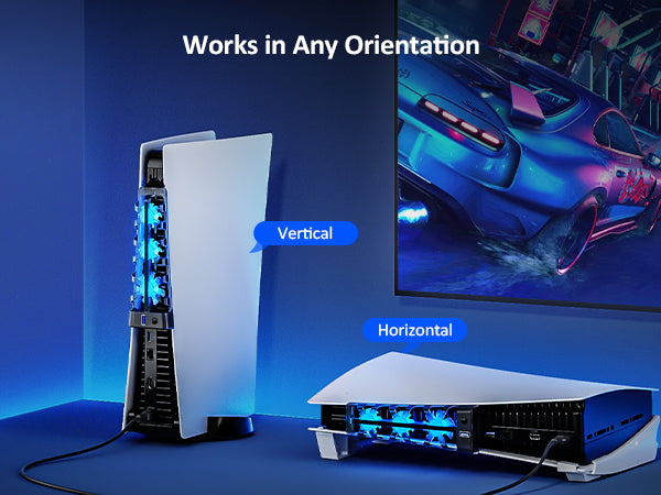 The image demonstrates how to install this cooling fan onto the console. 