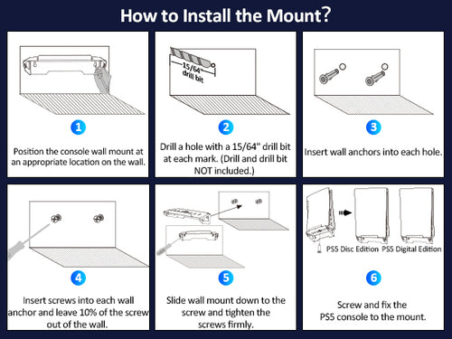 Detailed instructions on how to install this wall mount.