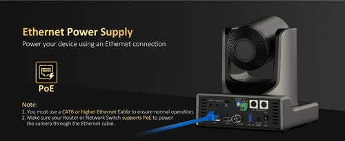 The P620 can be powered using a single Ethernet cable.