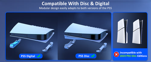 PS5 horizontal stand is compatible with both versions of the PlayStation 5