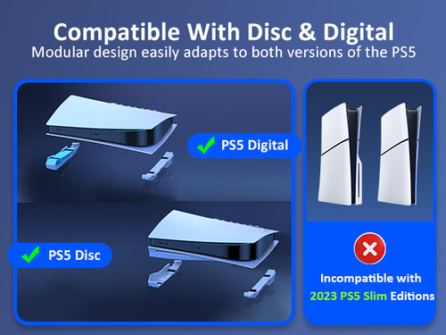 PS5 horizontal stand is compatible with both versions of the PlayStation 5