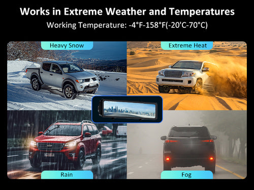 Operates in extreme weather (-4°F to 158°F), including heavy snow, extreme heat, rain, and fog.