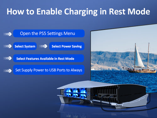 The settings to enable charging in rest mode.