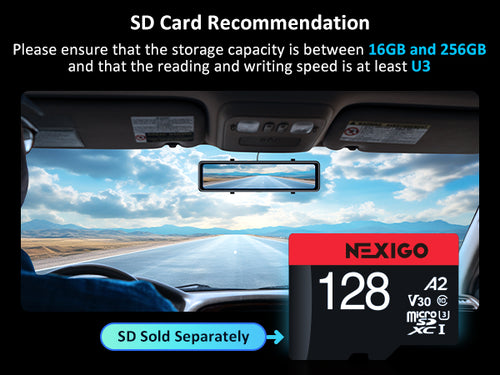 SD Card Recommendation: 16GB to 256GB storage capacity, with minimum U3 reading and writing speed.