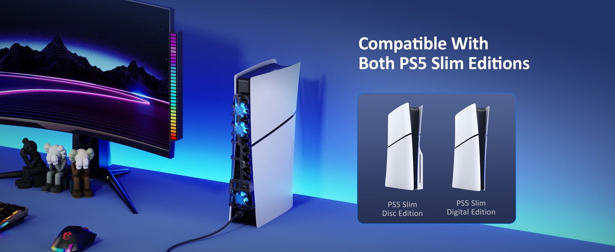 The cooling fan is compatible with both versions of the PS5 Slim