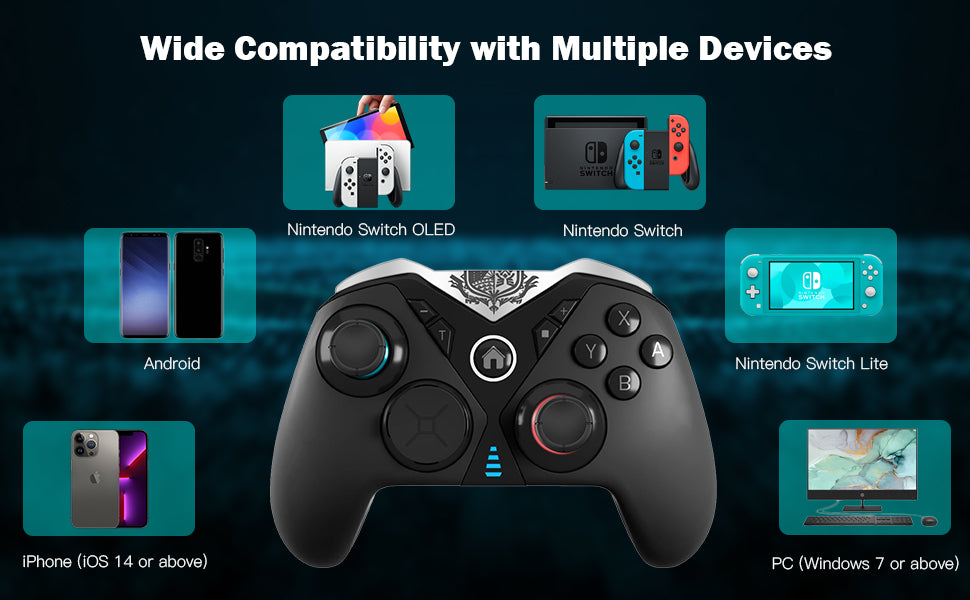 NS90 is specifically designed for the Switch but it is also compatible with iOS, Android, and PC